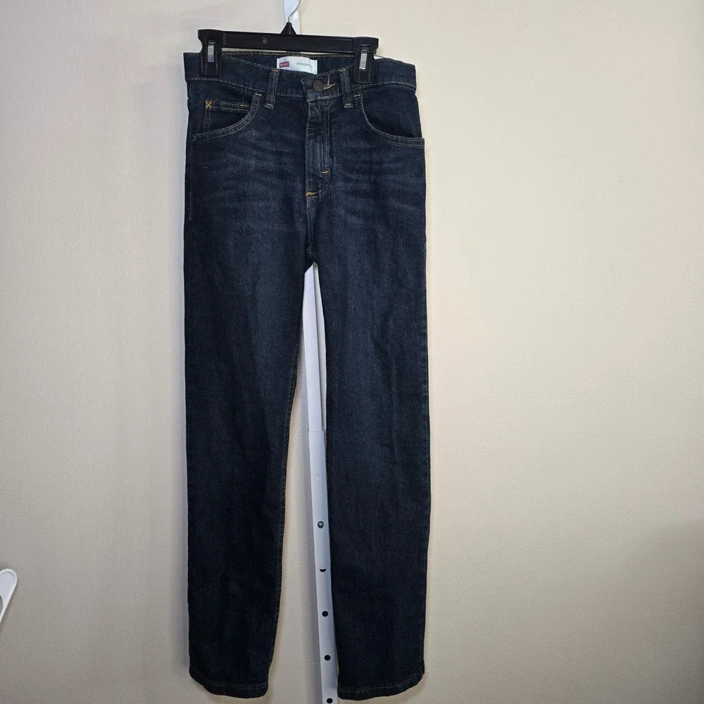 Wrangler Kids Boys Straight Fit Jeans Dark Wash Slim Size 14